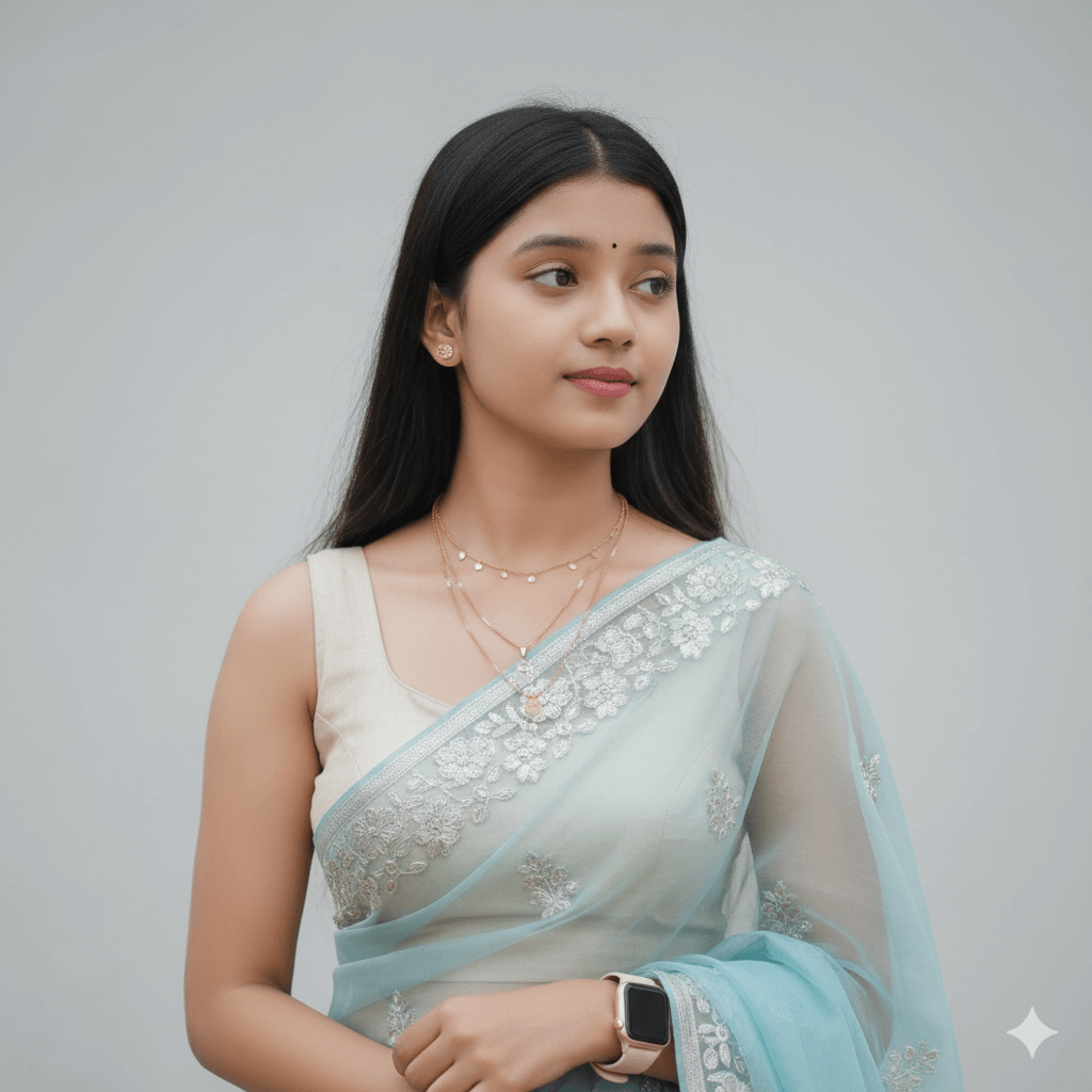 Girl in blue Saree