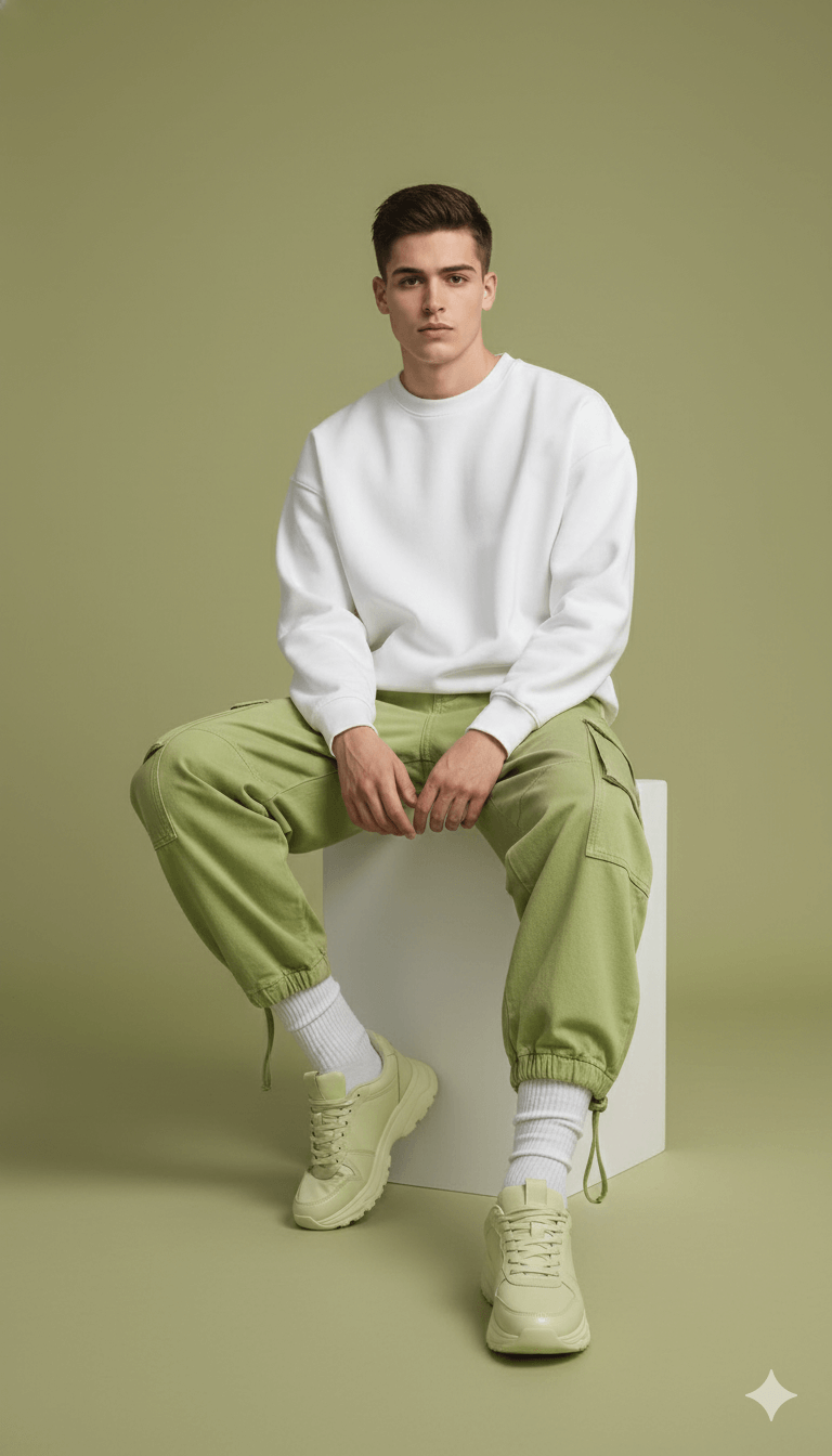 Fashion in lemon green studio