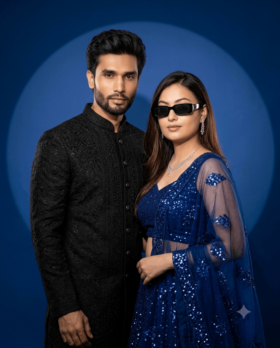 Royal Desi Swag Couple Portrait