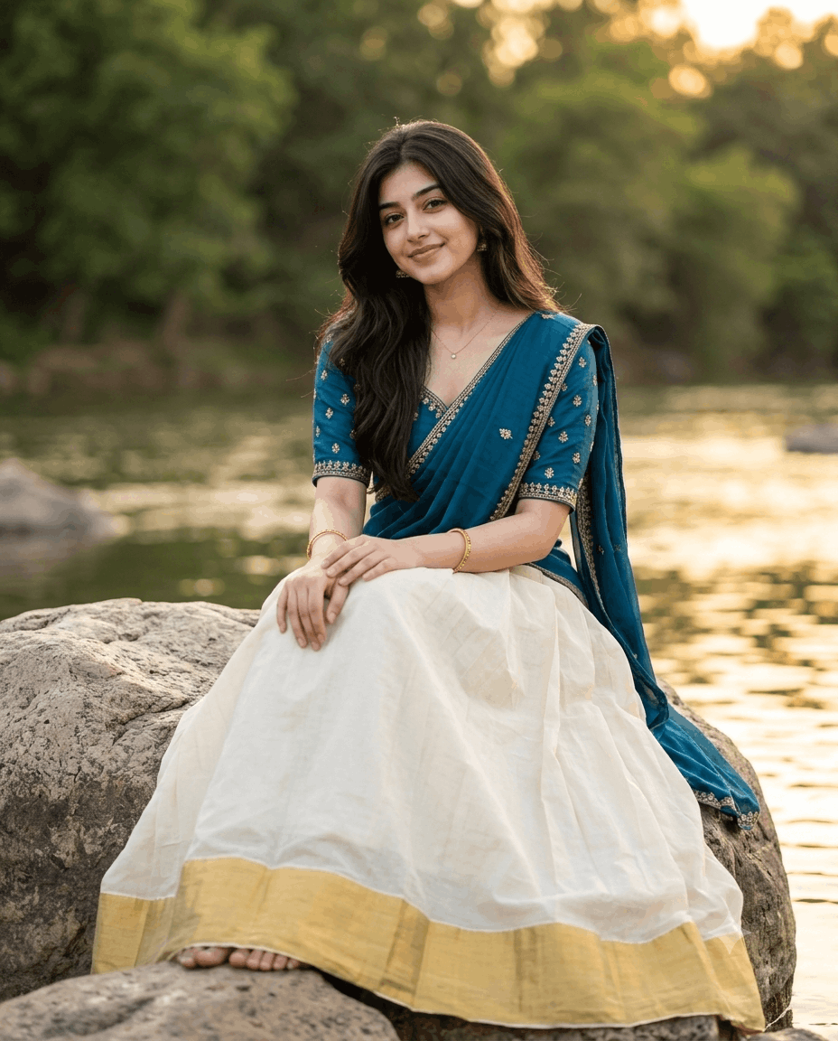 Elegant Riverside Ethnic Portrait